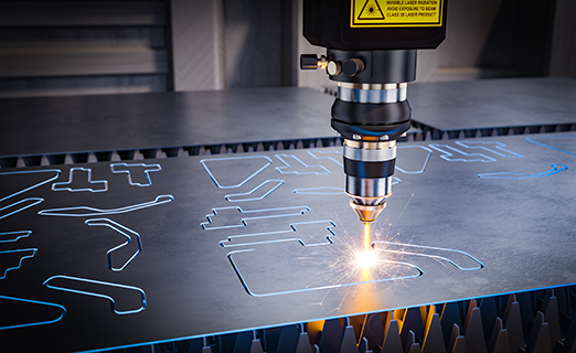 Plasma Machine Cutting a Sheet of Metal